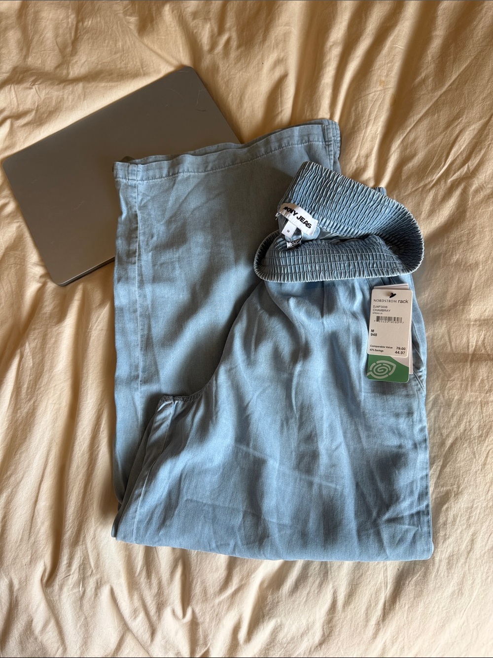 DKNY Light Blue Wide Leg Lounge Pants